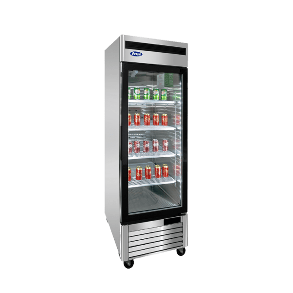 Refrigerador vertical de 1 puerta de vidrio